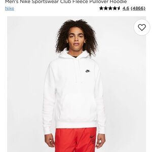 Nike White Fleece Hoodie